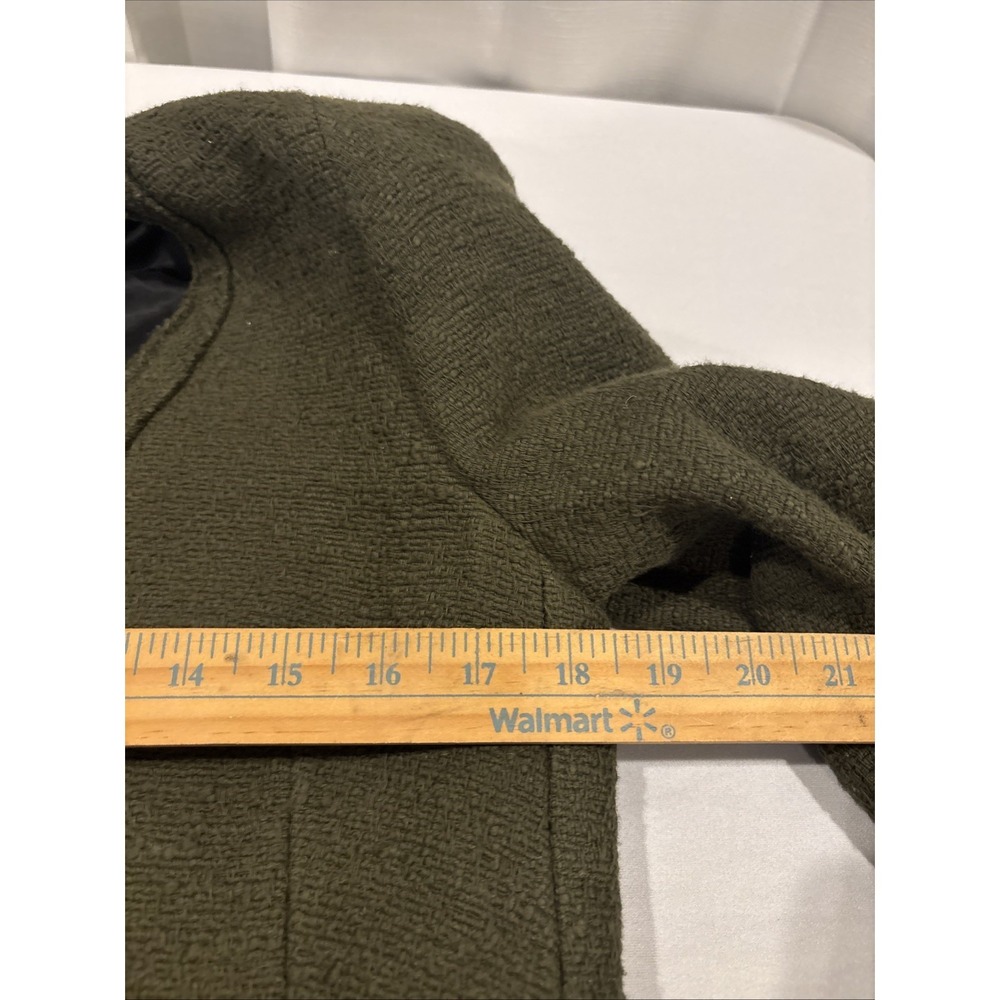 Zara Women Size Small Olive Green Shoulder Pad Jacket Blazer W/ Gold Buttons - Picture 8 of 11